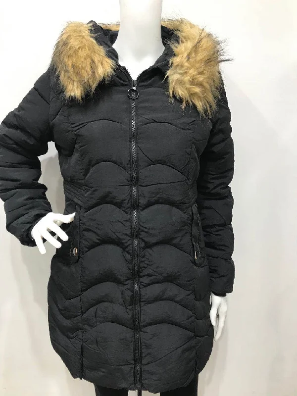 Faux fur padded coat