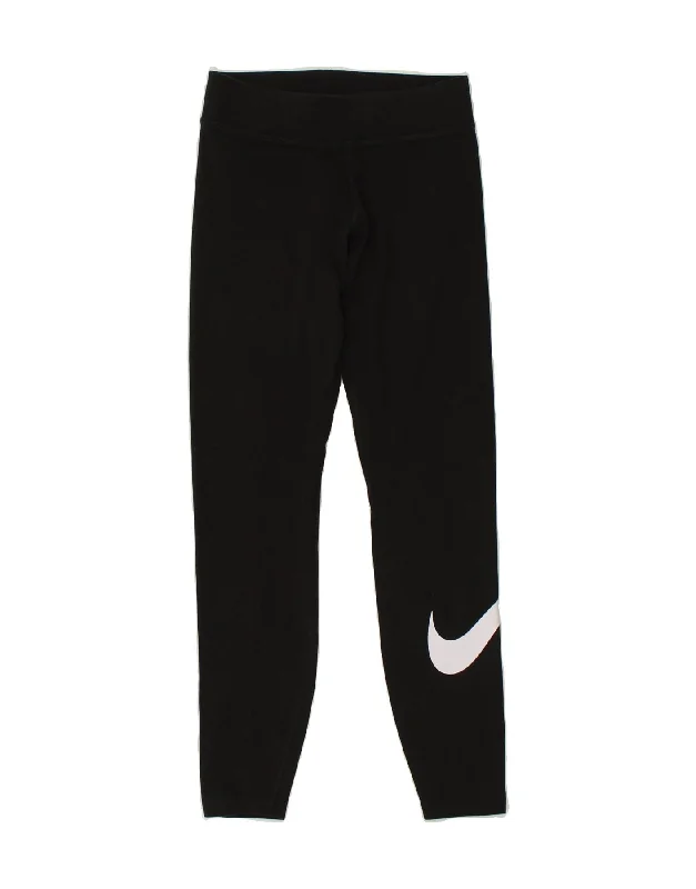 NIKE Womens Graphic Leggings UK 6 XS Black