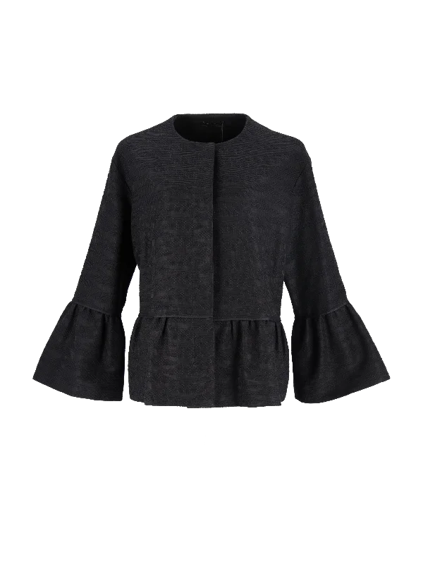 peplum-hem woven jacket