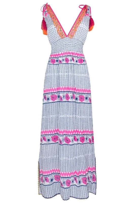 Place du Soleil Long Ikat blue & pink