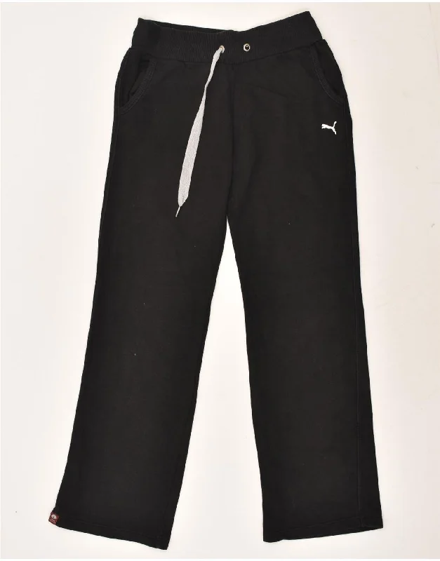 PUMA Womens Tracksuit Trousers UK 14 Medium Black Cotton