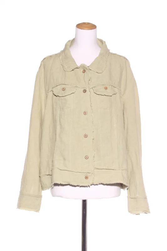 QUEEN OF EVERYTHING (BN) ""Roxy raw edge"" linen jacket! 18-20