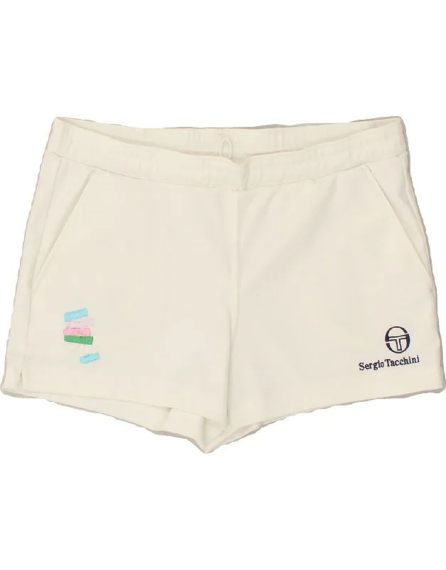 SERGIO TACCHINI Womens Graphic Sport Shorts IT 50 XL  White