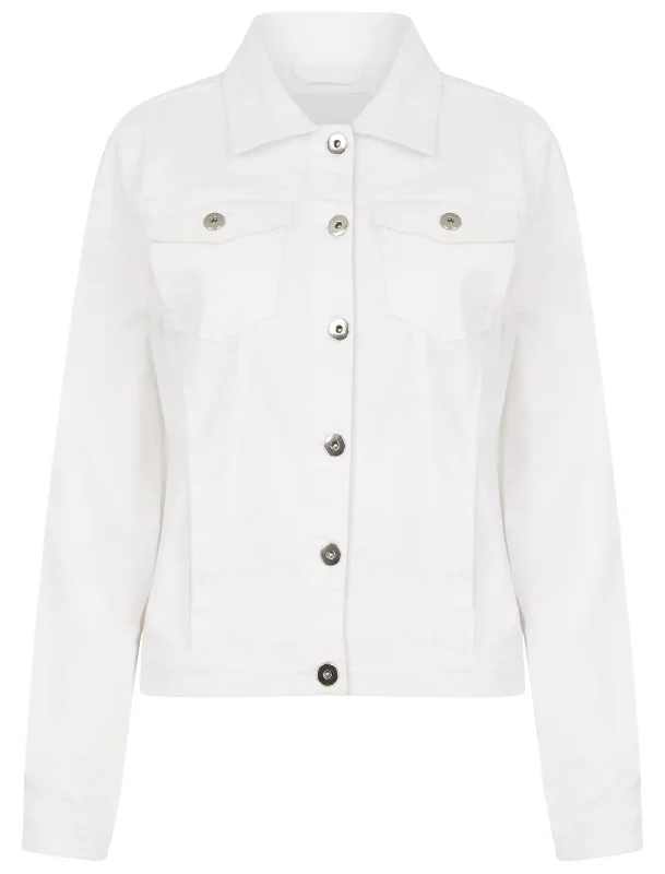 White Stretch cotton Denim Jacket