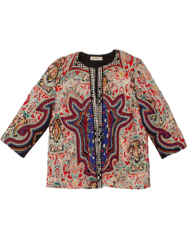 ZARA Womens Open Blazer Jacket UK 12 Medium Multicoloured Paisley