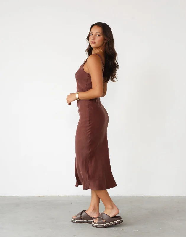 Amma Midi Dress (Chocolate)