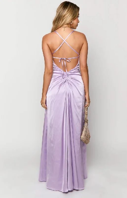 Blaise Lilac Satin Maxi Dress