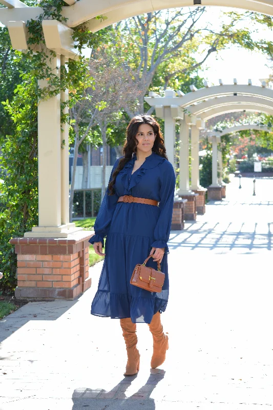 Elizabeth Blue Ruffled Dress