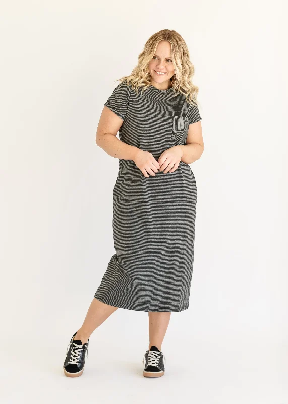 Black + Gray Stripe / XS