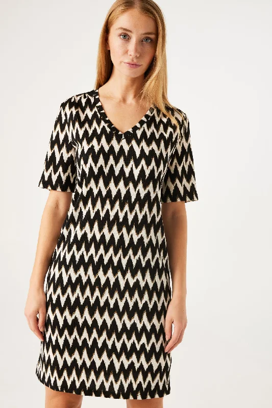 Garcia Short Dress - Zig Zag Print