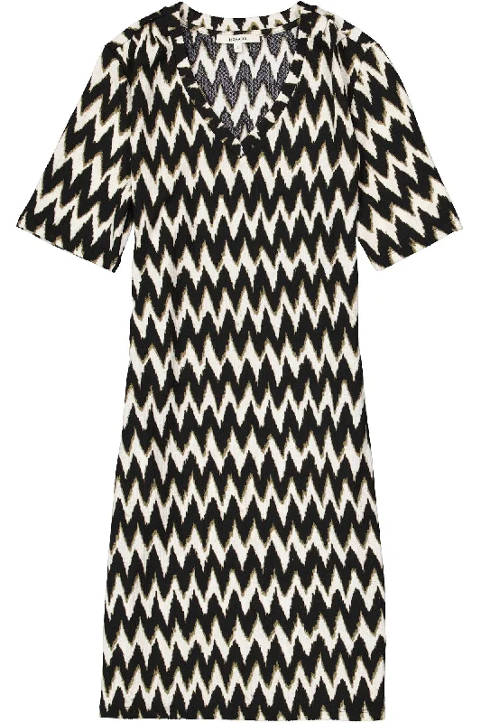 Garcia Short Dress - Zig Zag Print