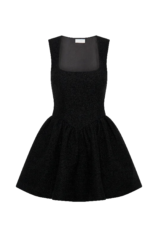 Jennifer Boucle Mini Dress - Black