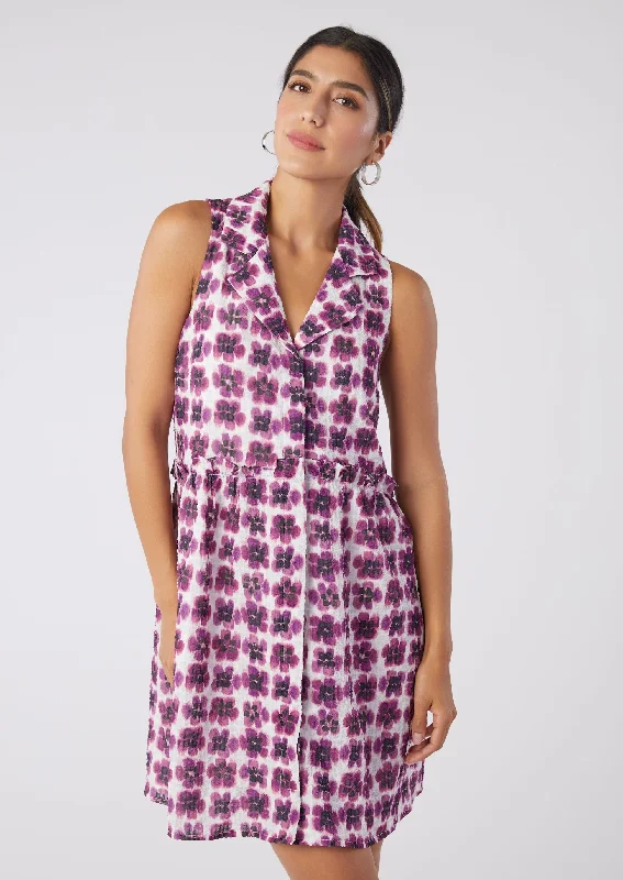 Lucia Collared Dress Pansy Ikat