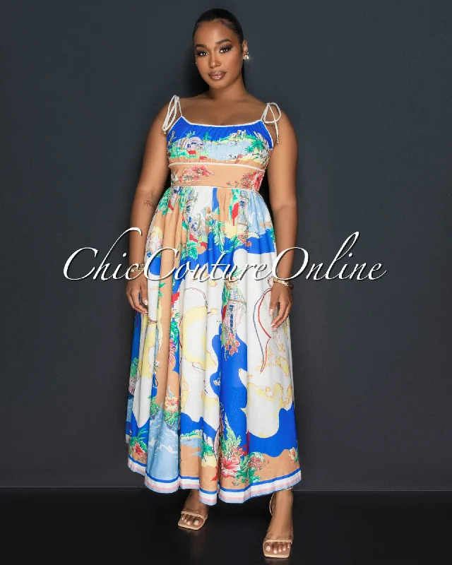 Mathew Multi-Color Print Maxi Dress