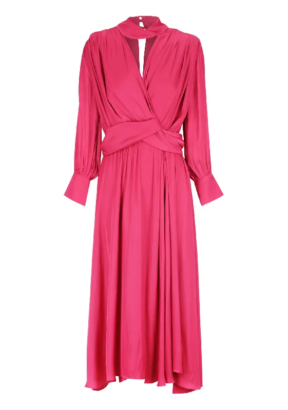 Oriana Midi Dress_Fuchsia