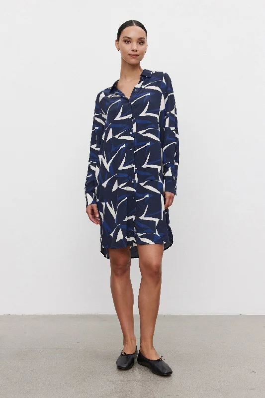 VELVET BY GRAHAM & SPENCER DACEY DRESS - NAVY/ECRU