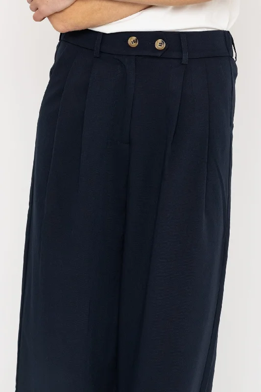 Wide Leg Palazzo Pant in Navy