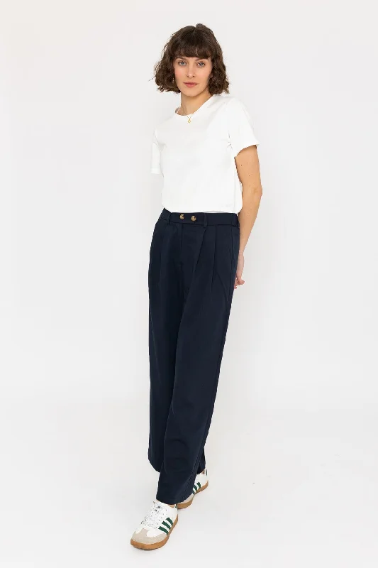 Wide Leg Palazzo Pant in Navy