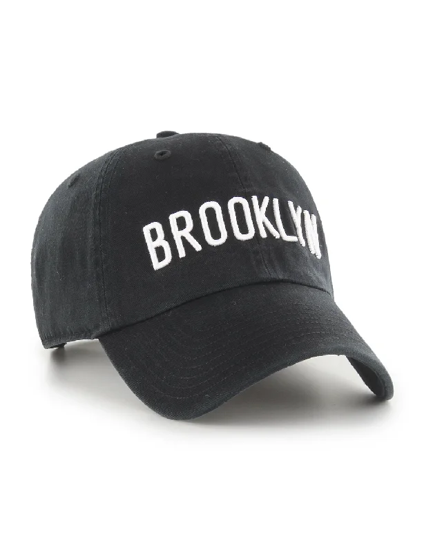 Brooklyn Script Ball Cap, Black/White