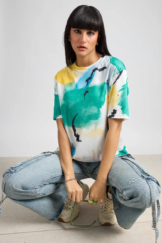 Printed Women's T-Shirt - Water Colour Effect