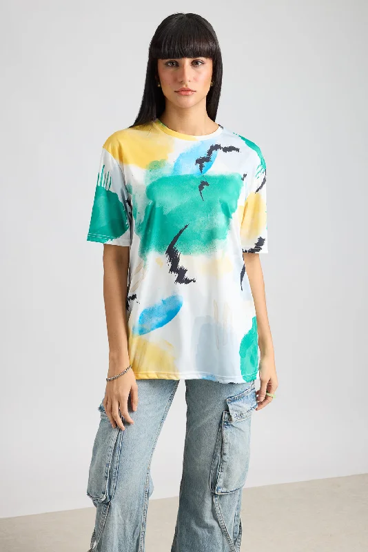 Printed Women's T-Shirt - Water Colour Effect