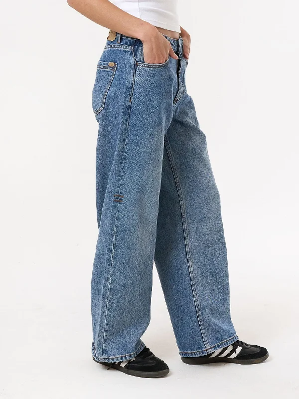 Billie Low Baggie Jean - Weathered Blue