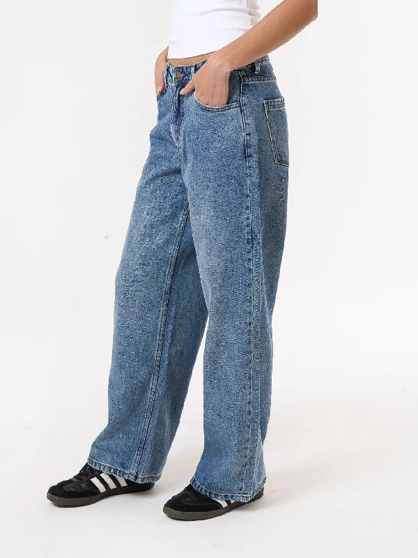 Billie Low Baggie Jean - Weathered Blue