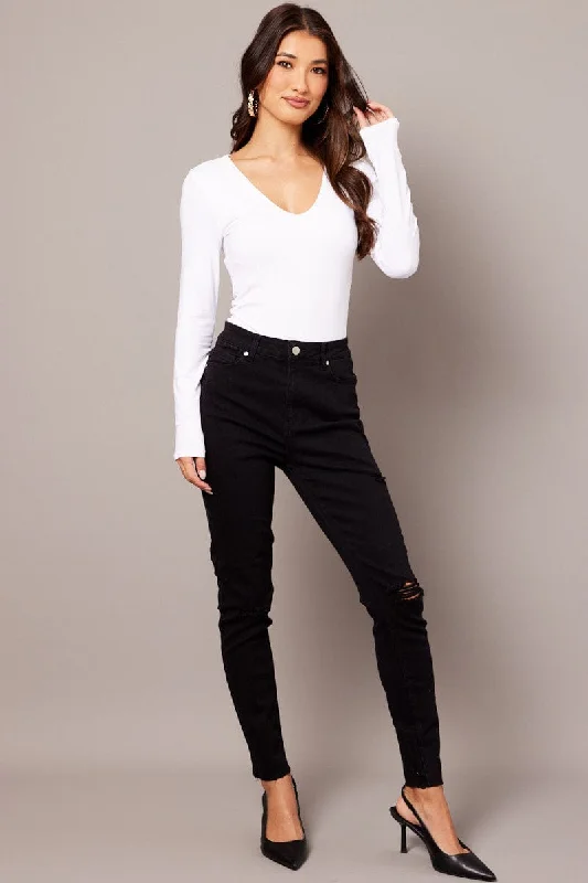 Black Skinny Jean High Rise