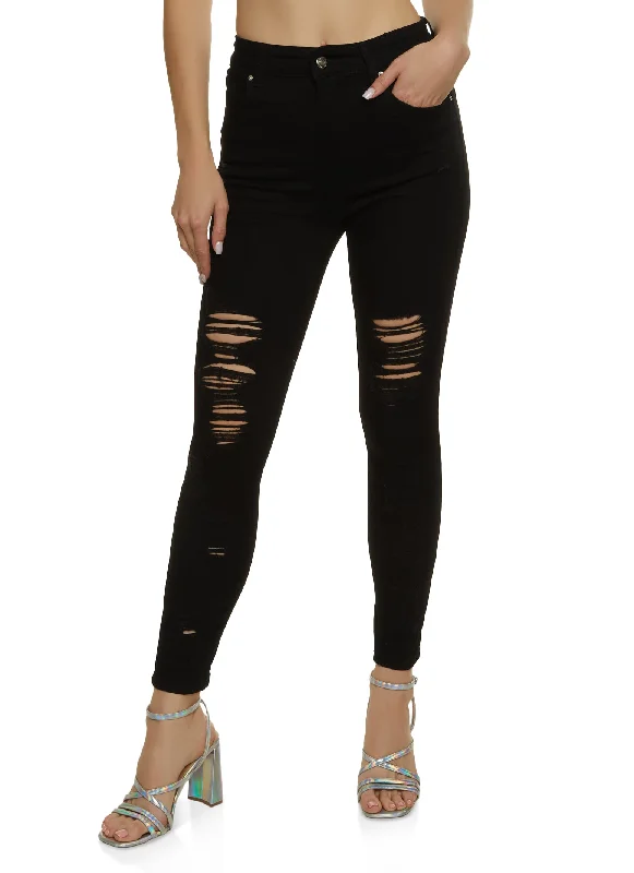 WAX Distressed Stretch Skinny Jeans