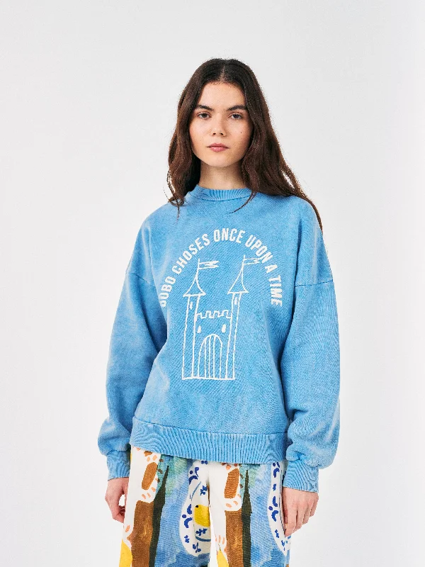 Bobo Choses Faraway Castle Sweatshirt Light Blue