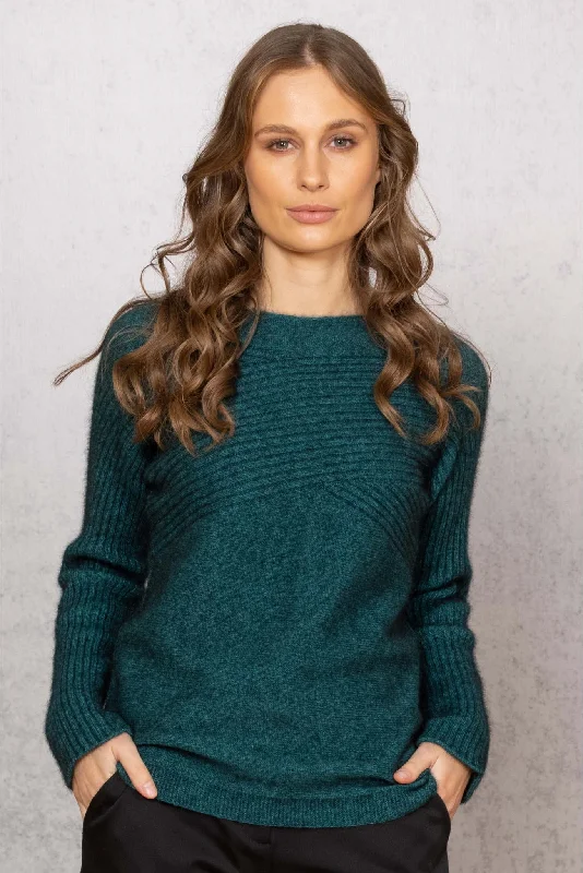 Noble Wilde - Crossover Crew Neck Sweater in Paua