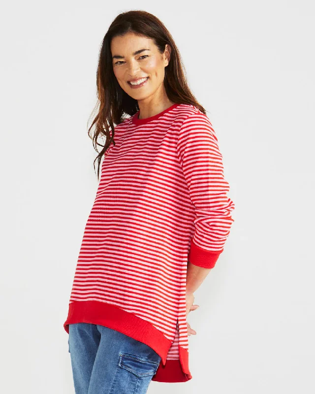 Courtney Cherry Stripe Jumper - Cherry Stripe