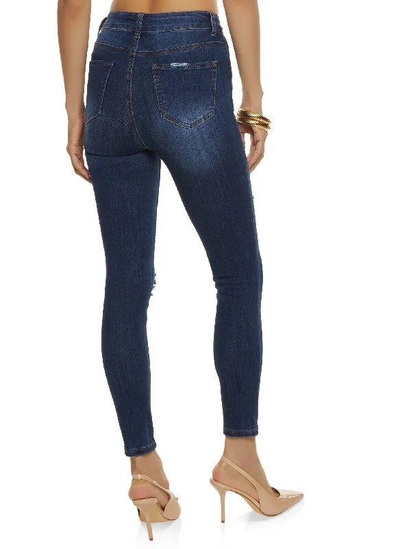 WAX Stretch Distressed High Rise Jeans