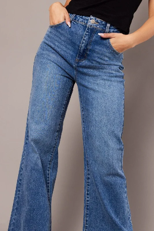 Denim Wide Leg Jean High Rise