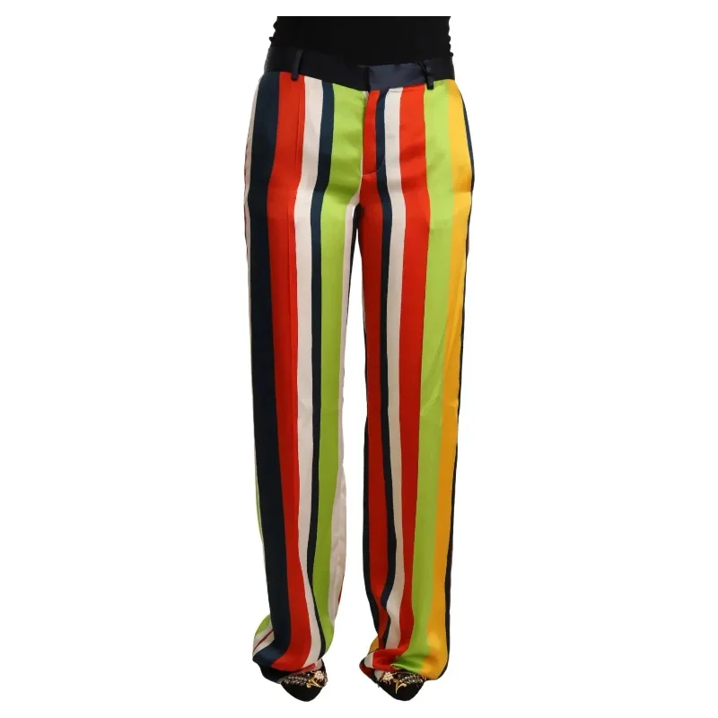 Dsquared² Multicolor Striped Mid Waist Straight Pants