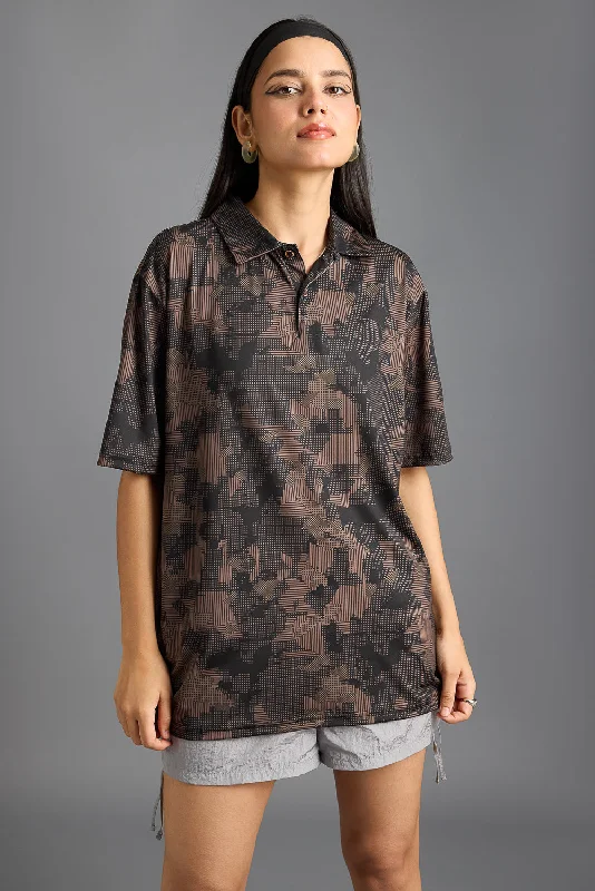 Earthy Print Women's Polo T-Shirt