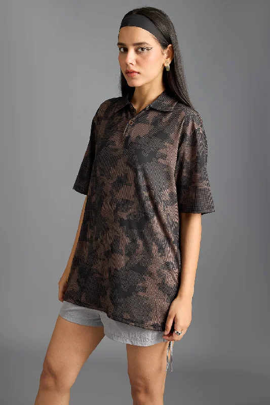 Earthy Print Women's Polo T-Shirt