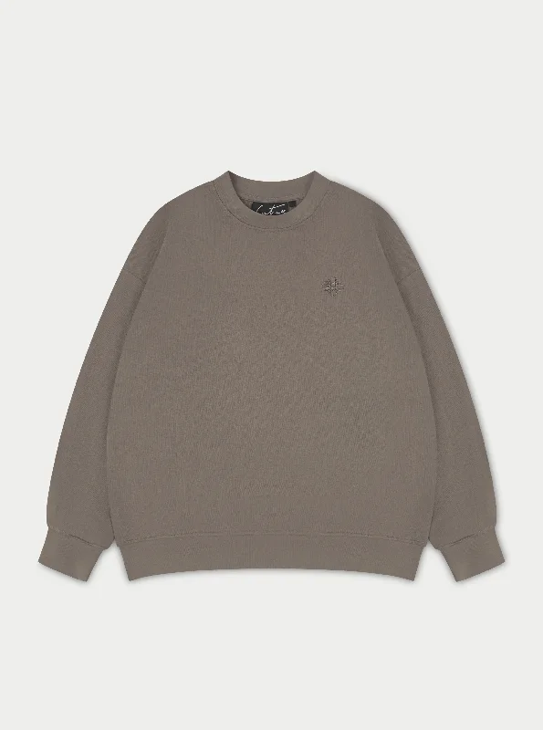 EMBLEM OVERSIZED SWEATSHIRT - COCOA