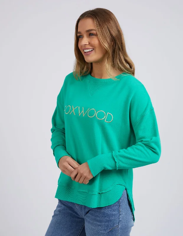 Foxwood Simplified Metallic Crew - Bright Green