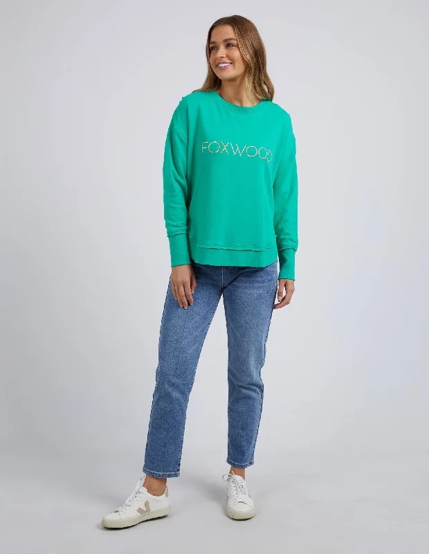 Foxwood Simplified Metallic Crew - Bright Green