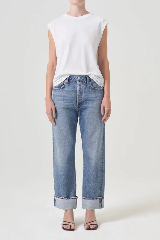 Agolde Fran Low Strung Straight Jeans in Invention