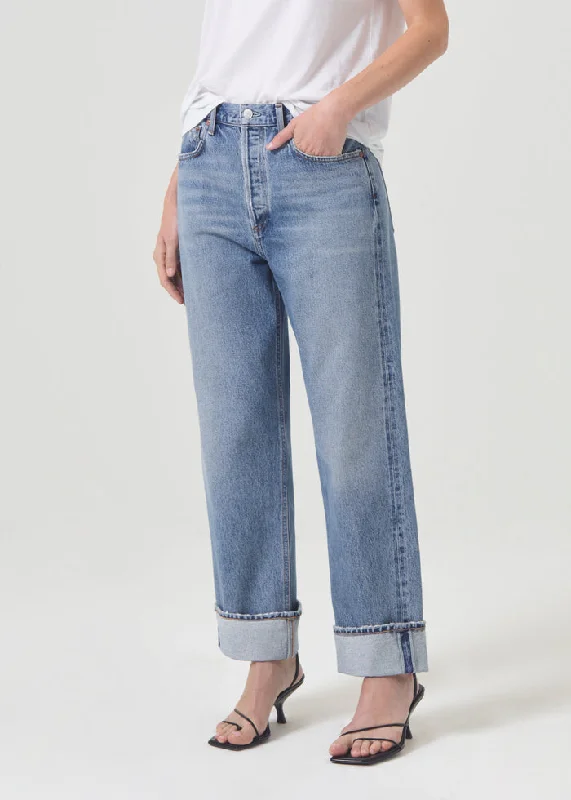 Agolde Fran Low Strung Straight Jeans in Invention