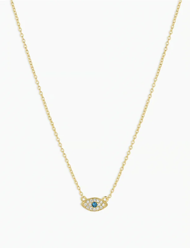 Evil Eye Necklace, Gold Plated