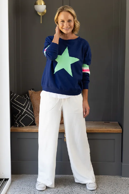 Jovie the Label Holiday Sweater - Navy/Green