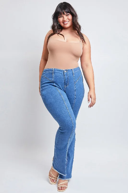 Women's Plus  Flare Jeans with Front Seam