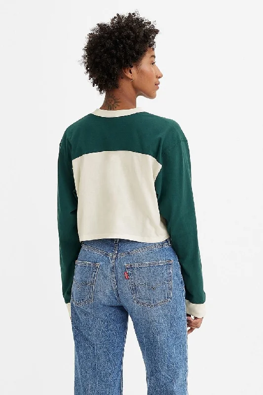 LEVI'S CROP FOOTBALL TEE LS GOTHIC VARSITY