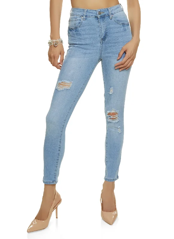 WAX Stretch Distressed High Rise Jeans