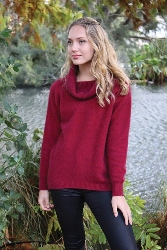 Lothlorian - Curved Hem Cowl Neck Sweater