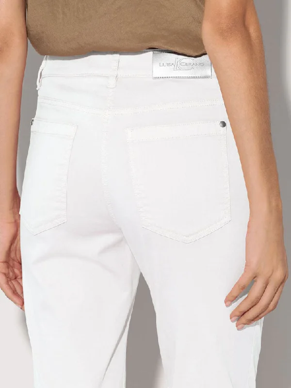 Luisa Cerano Baby Flare Jeans Bleached White