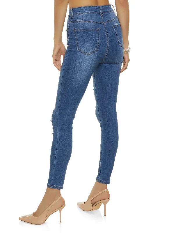 WAX Stretch Distressed High Rise Jeans